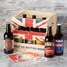 Wooden Crate with 9 British Craft Beers