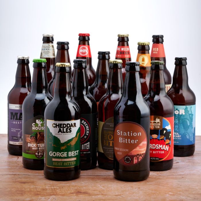 case of 15 traditional british beers